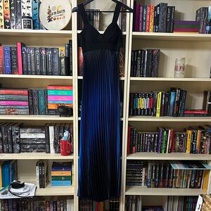 Cache Black and Blue Evening Dress